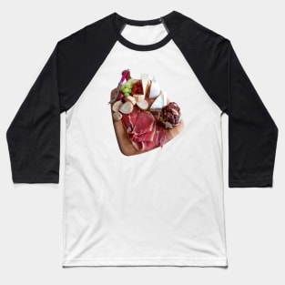 Food Cheese Fruit and Meat Platter Photo Baseball T-Shirt